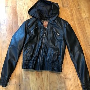 Black leather jacket
